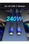 كابل USB C إلى USB C بقوة 240 واط، طول 3 أمتار، كابل من النوع C للشحن السريع PD 3.1 - 2