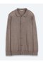 Mink Plain Knit Wool Blend Cardigan - 7