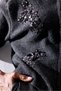Anthracite Sequined Double Zipper Cardigan 1284 - 6