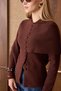 44370 - Stylish Comfortable Shawl Detailed Felt Women's Knitwear Short Cardigan - 7