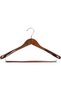B&S Premium Wooden Hanger, 44.5cm Beech Wood with Square Rod, 4.5cm Thick, Heavy-Duty Coat Hanger for Suits, Jackets & Shirts – Walnut Color (Beech Wood Square Rod 44.5cm) - 2