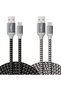 كابل USB إلى USB C بطول 10 أقدام، عبوة من قطعتين (أسود، أبيض)