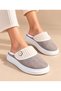 Women's Button Detailed Plush Soft Washable House Slippers Thick Soled Warm House Slippers - 3