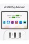 مقبس تمديد كهربائي، مقبس متعدد المنافذ بثلاثة مخارج مع ثلاثة منافذ USB - 5