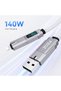 كابل 4 في 1 بقوة 140 واط وطول 1.5 متر مع شاشة LED لعرض الطاقة، يدعم USB-C وLightning - 2