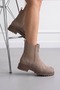 Mink Suede Women's Chelsea Boots with Elastic Sides and Fur Inside P255Nav - 2
