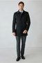 Wool Cashmere Blend Buttoned Pocketed Plain Classic Cashmere Coat - 2