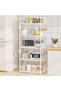 Kitchen Shelving Unit, Storage Shelves Organizer with Side Hooks, Storage Rack, Storage Organizer Sh