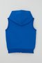 Boy's Vest with Panda Emblem, Hooded and Zippered, 3-8 Years Old, Saks Blue - 2