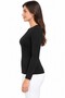 Women's Thermal Underwear Top Long Sleeve Round Neck Black Winter Underwear - 3