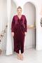 Large Size Double Breasted Collar Velvet Dress