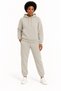Women's Stone Color Hooded 3 Thread Track Suit Set Winter Puff Soft Fleece Inside Side Cut Pockets Elastic Cuffs - 7