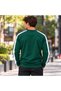 Men's Sweatshirt with Striped Details and Crewneck Collar - 2