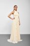 Yellow Halter Neck Flounce Chiffon Evening Dress - 2