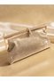 Glittery Twisted Chain Portfolio Wedding Engagement Clutch Evening Dress Women's Bag Gold - 4