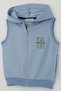 Boy's Vest with Hood and Zipper, Letter Embroidery, 3-8 Years Old, Blue - 5