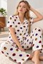Women's Patterned White Short Sleeve Pajama Set 4828 - 4