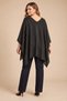 Silvery Mercerized Knitwear Cape Black (Sizes 38-54) - 4