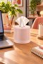 Decorative Cylinder Napkin Holder & Toilet Paper Box - Modern Vertical Striped Napkin Holder - Pink - 5
