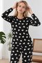 Women's Patterned Double Black Comfortable Pajama Set 4826 - 2