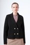 602 Double Button Detail Mercerized Jacket Black