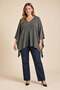 Silvery Mercerized Knitwear Cape Khaki (Sizes 38-54) - 3