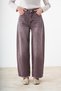 Women's Washed Detail Tasseled Baggy Trousers Brown - 3