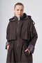 6067 Sleeved Plaid Detail Trench Coat - 3
