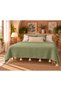 Green Double Bedspread with Tassels, Honeycomb Pique, Bedspread Pique 200X230 - 5
