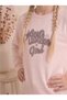 Girls & Teenagers Interlock All Star Printed Ribbed Long Sleeve Pajama Set with Pockets Beige - 3