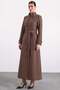 Gabardine Suede Overcoat with Snap Fasteners and Cape Detail K. Brown 6927 - 4