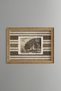 Countryside Scenery with Trees on a Striped Background - Vintage Patterned Painting - Fine Model