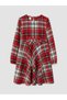 Rmz Gi̇yi̇m Farkiyla Bowknot Checkered Embroidered Girl's Dress