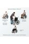 Self-Propelled Aluminum Commode Wheelchair, 24 Inch Rear Wheels, 180 kg Capacity, Adjustable Height, Waterproof PU Seat, Flip-Up Armrests, Swing-Away Footrests, Mobility Chair - 7