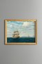 Large Sailing Ship in the Blue Sea - Vintage Patterned Painting - Fine Model
