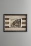 Countryside Scenery with Trees on a Striped Background - Vintage Patterned Painting - Fine Model