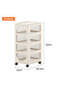 4 Layers Clear Plastic Storage Organizer Cart with Visible Drawers, Kitchen Pantry Storage Cabinet with Casters for Dresser Closet Bathroom Bedroom, 33 x 38.5 x 82 cm, Cream Frame - 2