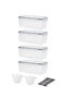 4-Piece Plastic Food Storage Containers with Lids And Measure Spoon 29x15x11.5 CM | Airtight Leak-Proof BPA-Free | Kitchen Organizer