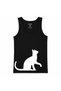 Curious Cat – Minimalist Cat Silhouette Graphic Tank Top