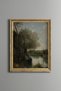 Trees Stretching Along the Canal - Vintage Patterned Painting - Fine Model