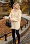 Women's Turtleneck Long Oversize Knitwear Tunic with Side Slits