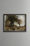 Trees and Grazing Animals in a Meadow - Vintage Patterned Painting - Fine Model