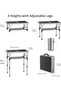 Folding Camping Table,Adjustable Heights Portable Picnic Table with Mesh Storage Layer,Aluminum Ligh - 2