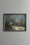 Snowy Village Landscape - Vintage Patterned Painting - Fine Model