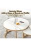Mdf Marble Tables Nesting Set – Set of 2, Furniture, Fence-Style Design for Living Room or Hall, Freely Combinable, Easy Assembly, Suitable for Living Room, Bedroom, and Office – Elegant Marble Design - 6