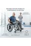 Self-Propelled Aluminum Commode Wheelchair, 24 Inch Rear Wheels, 180 kg Capacity, Adjustable Height, Waterproof PU Seat, Flip-Up Armrests, Swing-Away Footrests, Mobility Chair - 3