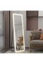 Full Length 150 L x 40 W CM LED Light Rectangular Shape Mirror With Stand, Smart Touch Switch for Lightning, Great for Bedroom, Living Room and Entrance - White Border - 5