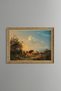 Farmhouse and Cattle at Sunset - Vintage Patterned Painting - Fine Model