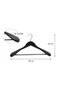 6 Piece Wood Coat Hangers Jacket Outerwear and Shirt,with Extra-Wide Shoulder, 360 Degree Swivel Hooks & Anti-Slip Bar with Screw in Black, 23 x 45 cm - 2