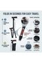 Aluminum Folding Foldable Walking Cane (Matte Black) – Lightweight & Ultra-Portable 4-Section Collapsible Stick – Height Adjustable Travel Cane with Ergonomic T-Handle - 4